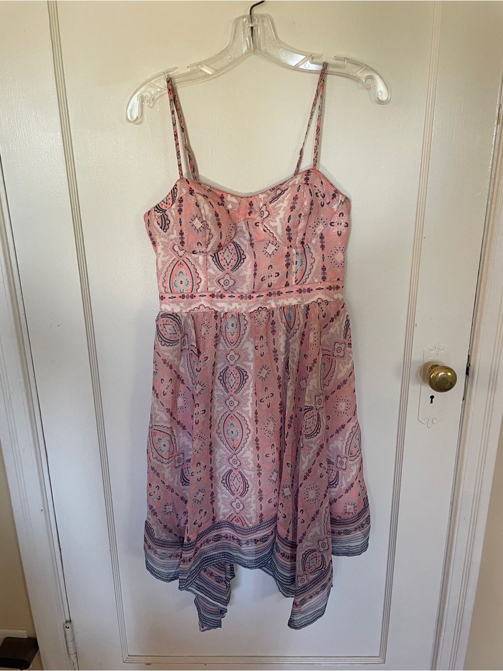 American Eagle Outfitters Pink Paisley Spaghetti Strap Dress
